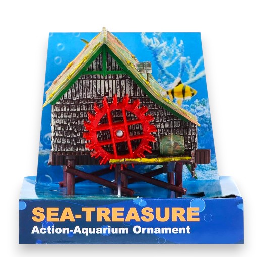 ADORNO ACUARIO CASITA CON MOLINO