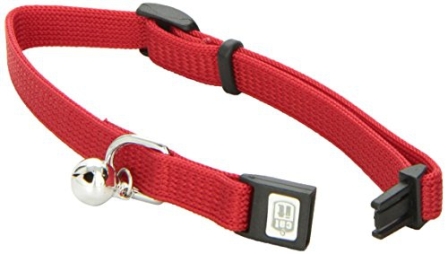 COLLAR GATO NYLON AJUSTABLE CASCABEL 3/8&quot;X8-13&quot; ROJO