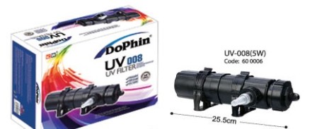 ESTERILIZADOR UV 18W HASTA 50GLS DOPHIN UV 008