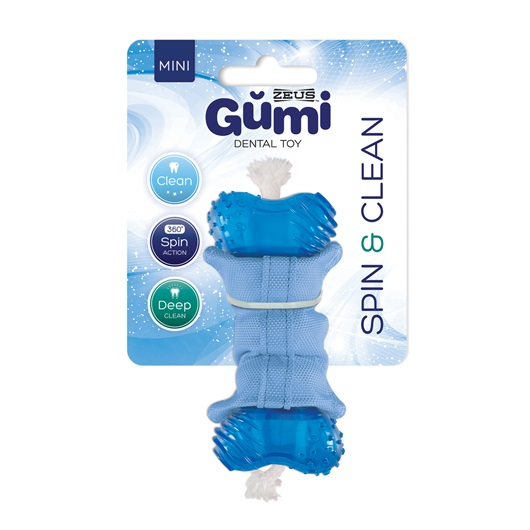 JUGUETE PERRO GUMI SPIN &amp; CLEAN MINI