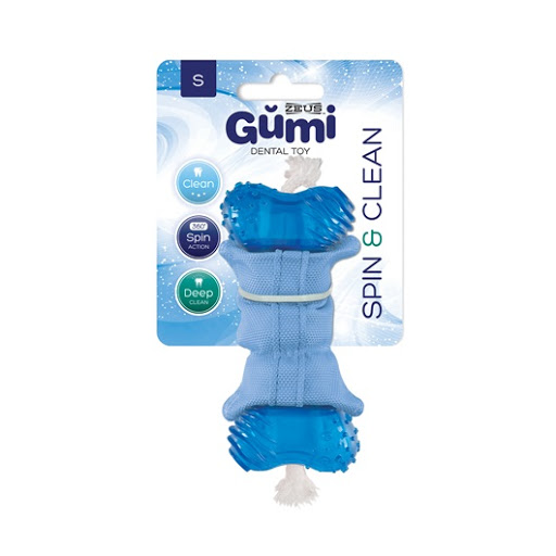 JUGUETE PERRO GUMI SPIN &amp; CLEAN SMALL