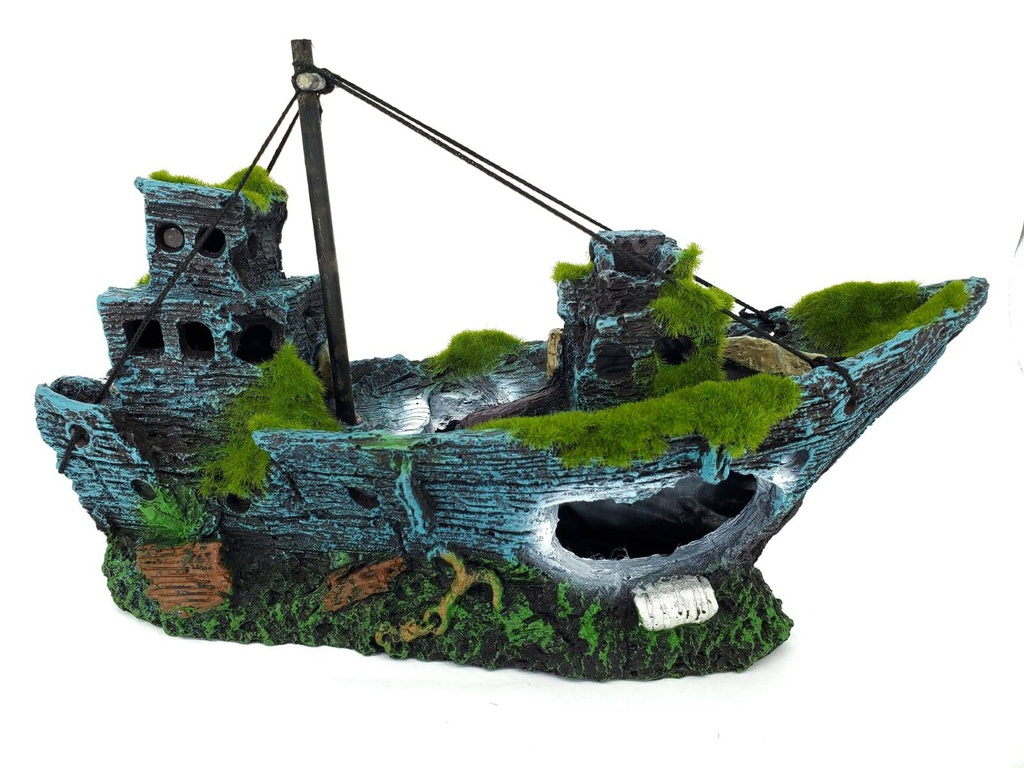 ADORNO ACUARIO RESINA BARCO 12&quot;