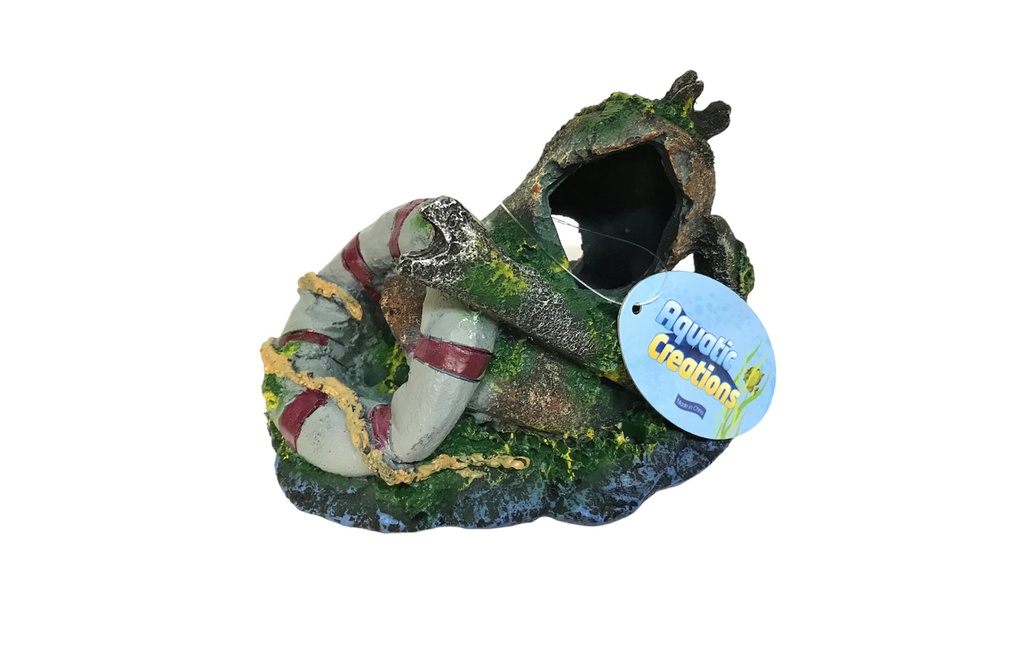 ADORNO ACUARIO RESINA ANCLA/CAMPANA 6&quot;