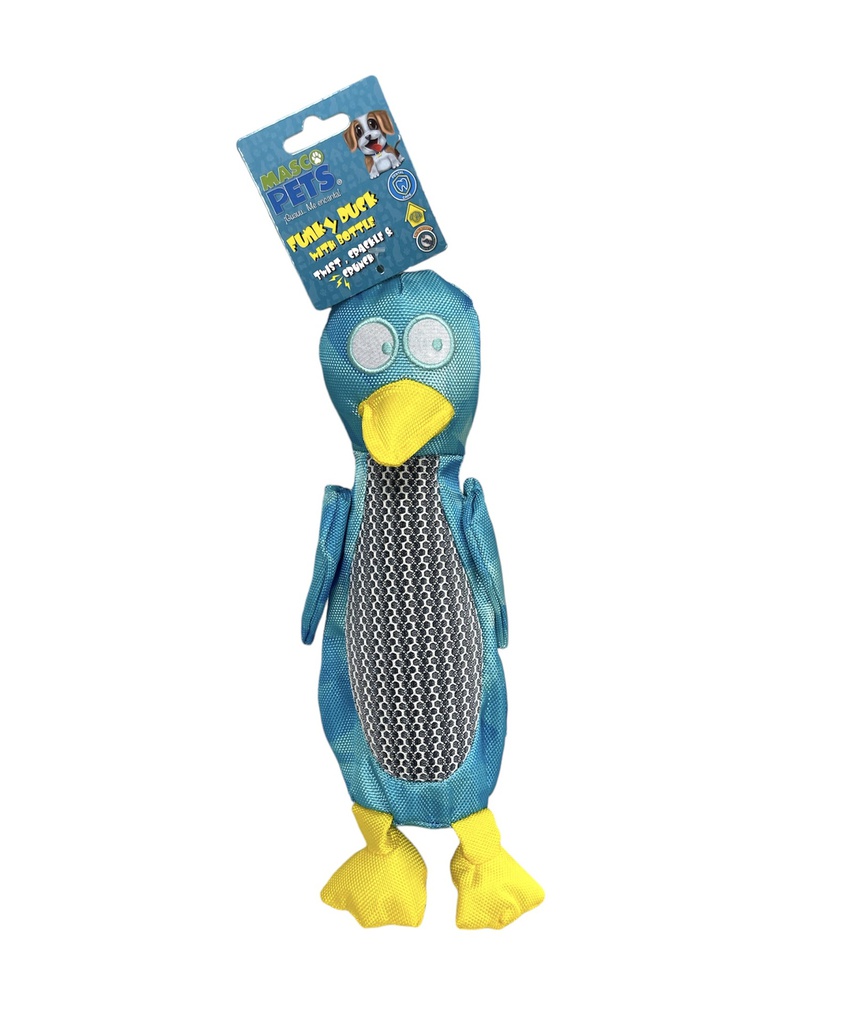 JUGUETE PERRO PINGÜINO CON PITO Y BOTELLA