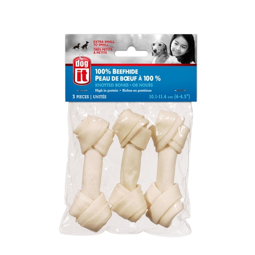 [71150] HUESO PERRO ANUDADO BLANCO 4&quot; 3/1