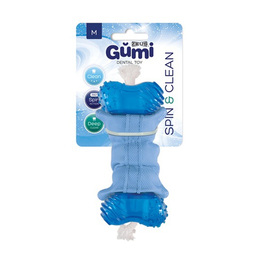 [72916] JUGUETE PERRO GUMI SPIN &amp; CLEAN MEDIUM