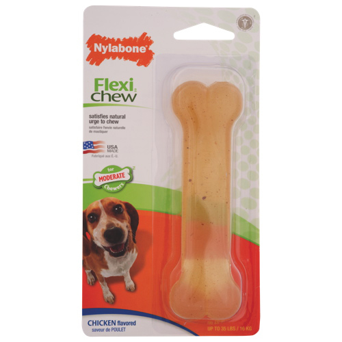 [NCF203P] JUGUETE PERRO NYLABONE FLEXI CHEW WOLF SABOR POLLO