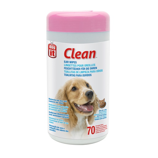 [70535] TOALLITAS DE LIMPIEZA PARA OIDOS P/ PERROS Y GATOS 70 UDS.