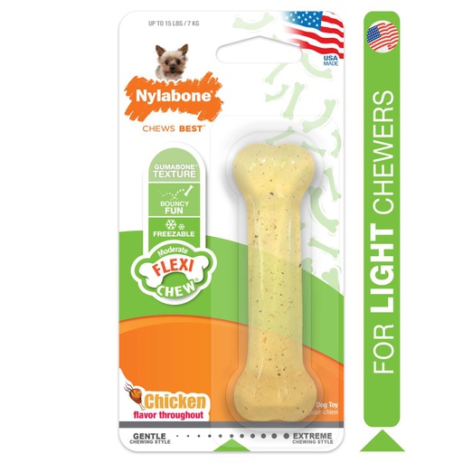 [NCF202P] JUGUETE NYLABONE FLEXI CHEW 4.5&quot; &lt;25LBS SABOR POLLO