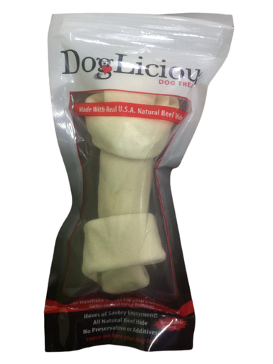 [50459.] HUESO PERRO ANUDADO BLANCO 6&quot;