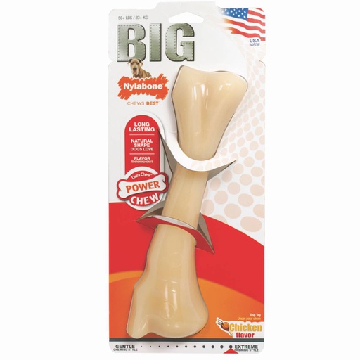 [NCF107P] JUGUETE NYLABONE POWER CHEW 10&quot; +50LBS SABOR POLLO