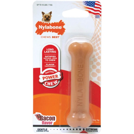 [NB103P] JUGUETE NYLABONE POWER CHEW 5.5&quot; &lt;35LBS SABOR BACON