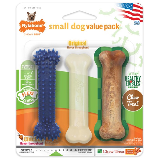 [NX001VPP] JUGUETE NYLABONE FLEXI CHEW 3.5&quot; &lt;15LBS 3/1