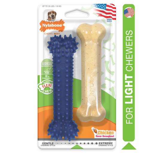 [NX935VPP] JUGUETE NYLABONE FLEXI CHEW 5.5&quot; &lt;35LBS SABOR POLLO 2/1