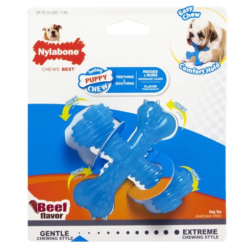 [NPX200P] JUGUETE NYLABONE PUPPY CHEW 3.5&quot; &lt;15LBS SABOR CARNE