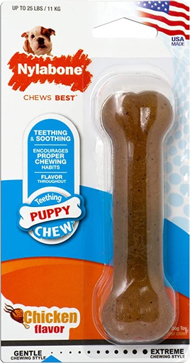 [N200P] JUGUETE NYLABONE PUPPY CHEW 4.5&quot; &lt;25LBS SABOR POLLO