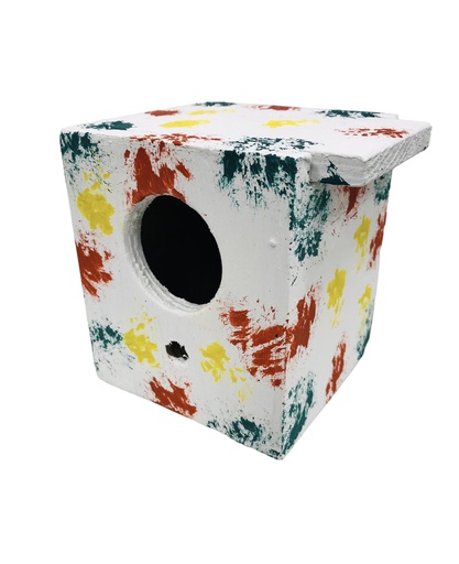 [NIDO-C13] NIDO AVE MADERA CUADRADO XSMALL 4''X4''X4'' PINTADO
