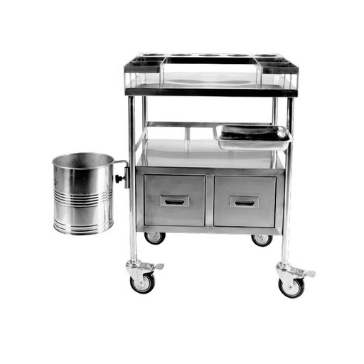 [KB-521] CARRO P/UTENSILIOS EN ACERO INOX. C/GABINETES