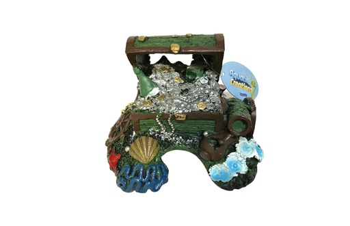 [22131] ADORNO ACUARIO RESINA COFRE 6&quot;