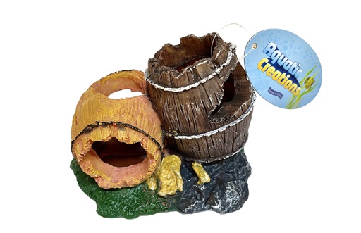 [22138] ADORNO ACUARIO RESINA DOBLE BARRIL SMALL 5&quot;